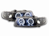 CCFL Angel Eyes Scheinwerfer Set schwarz für Seat Leon Toledo 1999-2004