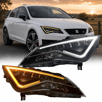 Voll LED Scheinwerfer Set für Seat Leon 5F 2012-2020 schwarz