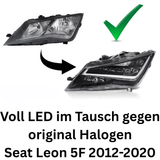 Voll LED Scheinwerfer Set für Seat Leon 5F 2012-2020 schwarz