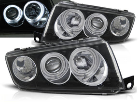 CCFL Angel Eyes Scheinwerfer schwarz Skoda Fabia I 12.99-2008, Tuning Scheinwerfer Set
