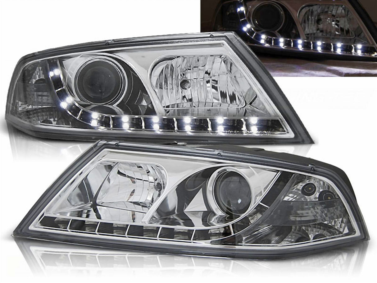 Led Scheinwerfer Set in chrom für Skoda Octavia II 03.2004-2008