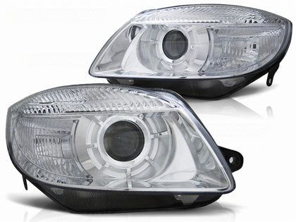 Design Scheinwerfer Set für Skoda Fabia Roomster 2006-2010 in chrom