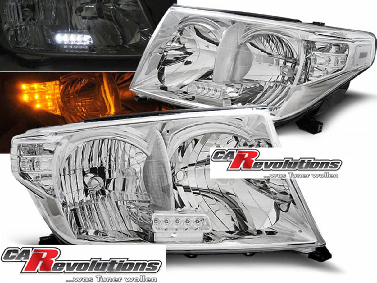 Für Toyota Land Cruiser FJ200 07-12 Led Scheinwerfer mit LED Blinker in chrom