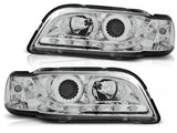Scheinwerfer Set Chrom für Volvo S40 V40 1996–2000 mit LED Standlicht - CR Tuning