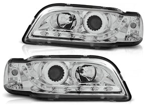 Scheinwerfer Set Chrom für Volvo S40 V40 1996–2000 mit LED Standlicht - CR Tuning