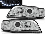 Scheinwerfer Set Chrom für Volvo S40 V40 1996–2000 mit LED Standlicht - CR Tuning