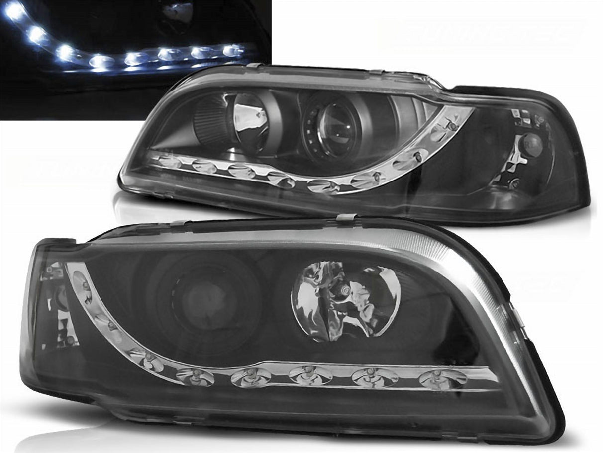 Scheinwerfer Set LED Standlicht schwarz für Volvo S40 V40 1996-2000