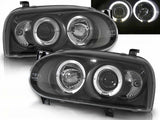 LED Angel Eyes Scheinwerfer für VW Golf III schwarz 09.1991-08.1997