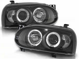 LED Angel Eyes Scheinwerfer für VW Golf III schwarz 09.1991-08.1997