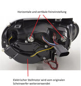 Rückseite Scheinwerfer mit Stellmotor und Einstellung für LED-Scheinwerfer, Rückleuchten, Tagfahrlichter
