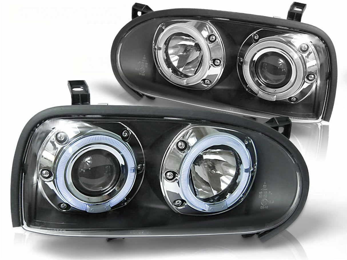 Angel Eyes Scheinwerfer für VW Golf III in schwarz 09.1991-08.1997