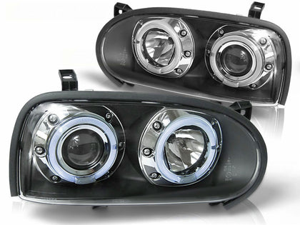 Angel Eyes Scheinwerfer für VW Golf III in schwarz 09.1991-08.1997