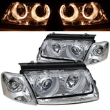 Angel Eyes Scheinwerfer Set in chrom für VW Passat B5 3B 11.1996-08.2000