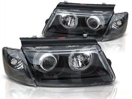 Angel Eyes Scheinwerfer Set in schwarz für VW Passat B5 3B 11/1996-08/2000