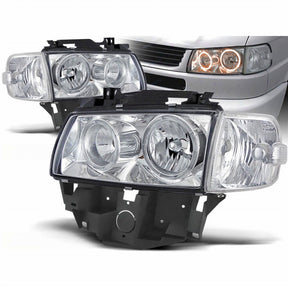 Angel Eyes Scheinwerfer chrom für VW T4 1996-03.2003, LED-Scheinwerfer, Tagfahrlichter, Tuning
