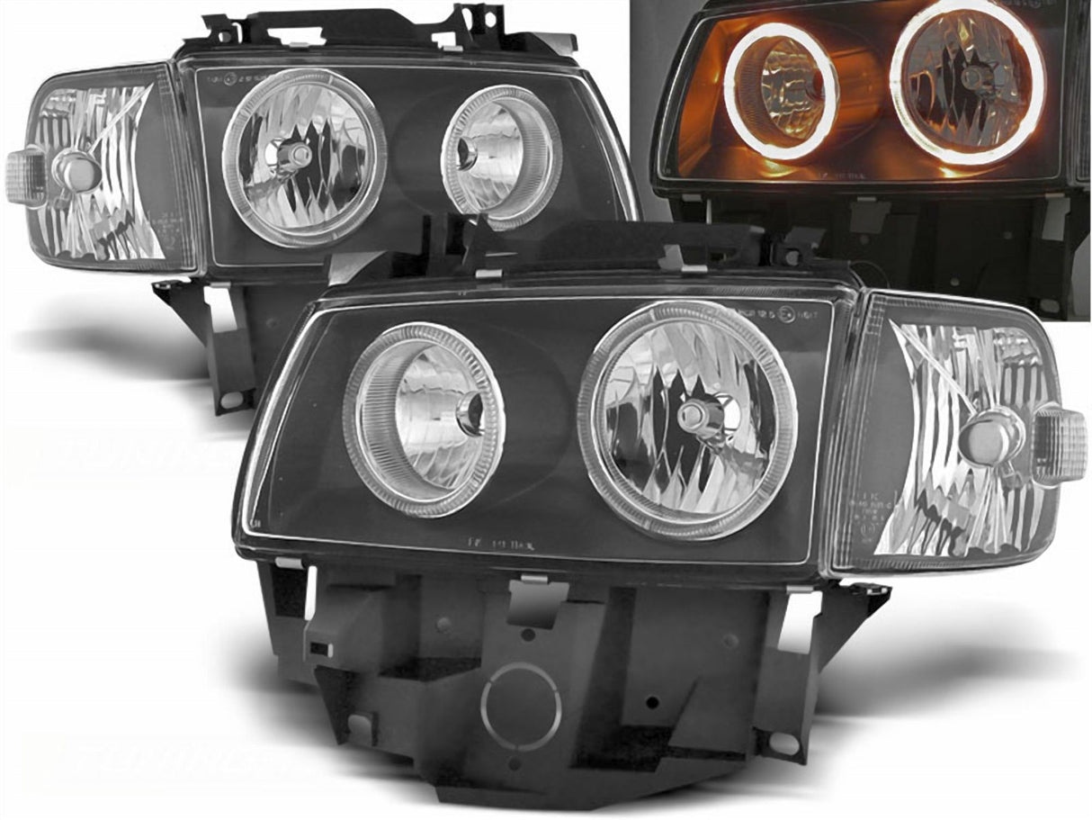 Angel Eyes Scheinwerfer Set in schwarz für VW T4 08.1996-03.2003