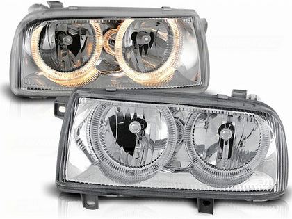 Scheinwerfer für VW Vento 91-98 Angel Eyes chrom