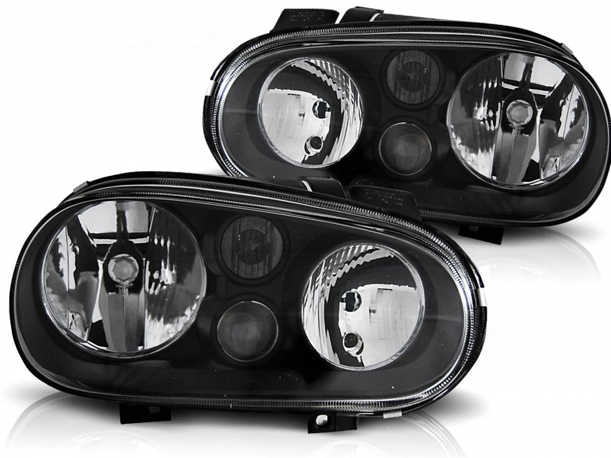 Scheinwerfer Set für VW Golf 4 schwarz mit Nebelscheinwerfer H7 H3 09.1997-09.2003