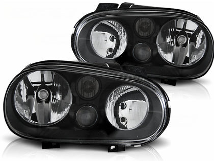 Scheinwerfer Set für VW Golf 4 schwarz mit Nebelscheinwerfer H7 H3 09.1997-09.2003