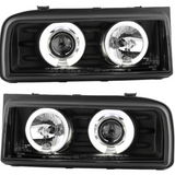 LED Angel Eyes Scheinwerfer Set in schwarz für VW Corrado 53i 1988-1995