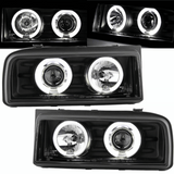 LED Angel Eyes Scheinwerfer Set in schwarz für VW Corrado 53i 1988-1995