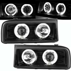 Scheinwerfer schwarz, Set, 1988-1995, CR-Tuning für VW Corrado 53i LED Angel Eyes