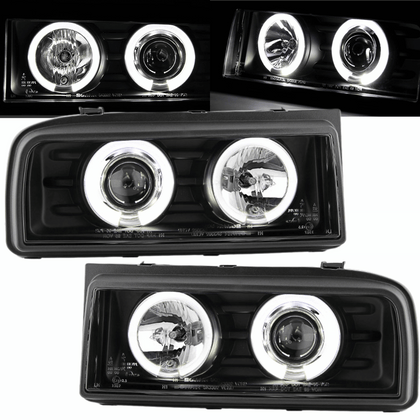 LED Angel Eyes Scheinwerfer Set in schwarz für VW Corrado 53i 1988-1995