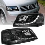 LED Scheinwerfer Set Schwarz für VW T5 Bus & Multivan 2003–2009
