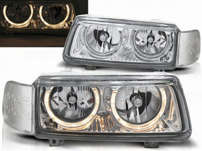 Chrom Angel Eyes Scheinwerfer VW Passat 35i B4 11.1993-05.1997 mit LED-Ringen