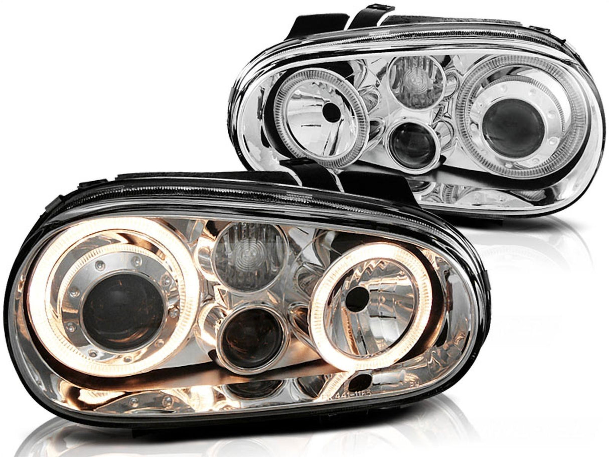 Angel Eyes Scheinwerfer Set für VW Golf 4 Typ 1J Bj. 1998-2003 chrom
