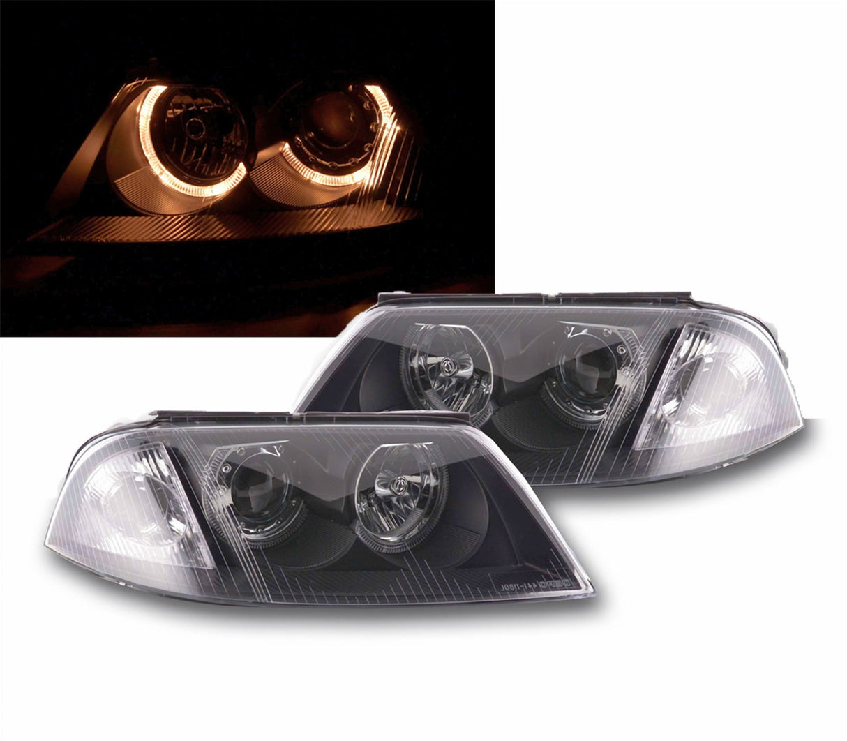 Angel Eyes Scheinwerfer für VW Passat 3BG B5 FL 09.2000-03.2005 schwarz