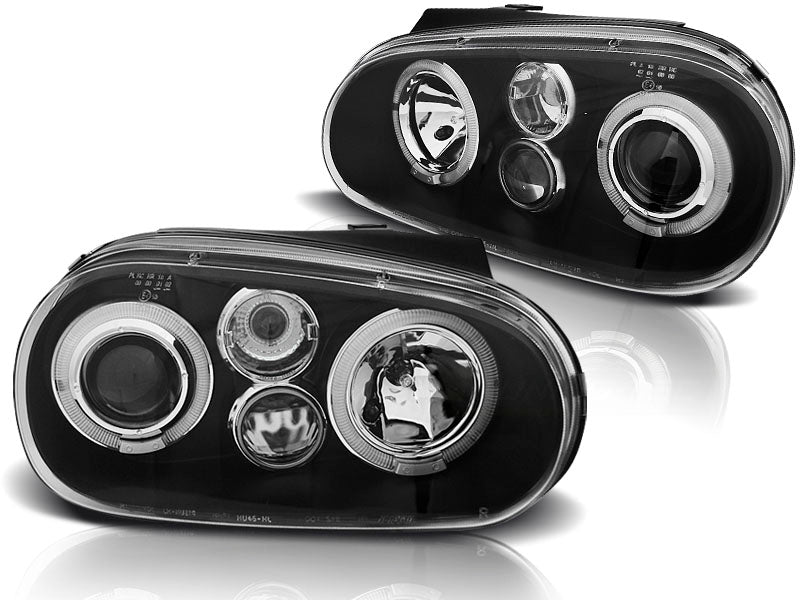 LED Angel Eyes Scheinwerfer für VW Golf IV 4 schwarz inkl NSW 09.1997-09.2003