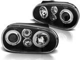 LED Angel Eyes Scheinwerfer für VW Golf IV 4 schwarz inkl NSW 09.1997-09.2003