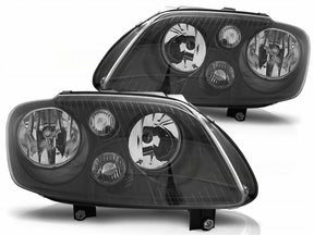 Schwarzes Scheinwerfer Set für VW Touran Caddy 03-06, H7, H1, Blinker