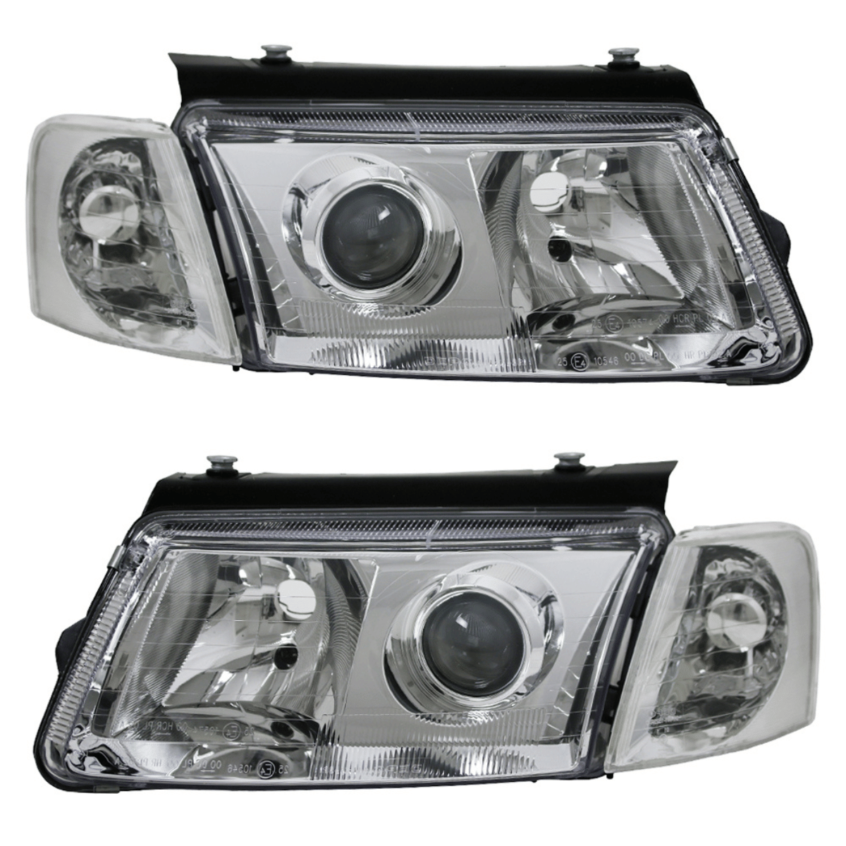 Scheinwerfer Set H7/H7 chrom, Paar, links rechts, Tuning Scheinwerfer für VW Passat B5 3B