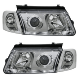Scheinwerfer Set H7/H7 chrom, Paar, links rechts, Tuning Scheinwerfer für VW Passat B5 3B