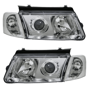 Scheinwerfer Set H7/H7 chrom, Paar, links rechts, Tuning Scheinwerfer für VW Passat B5 3B