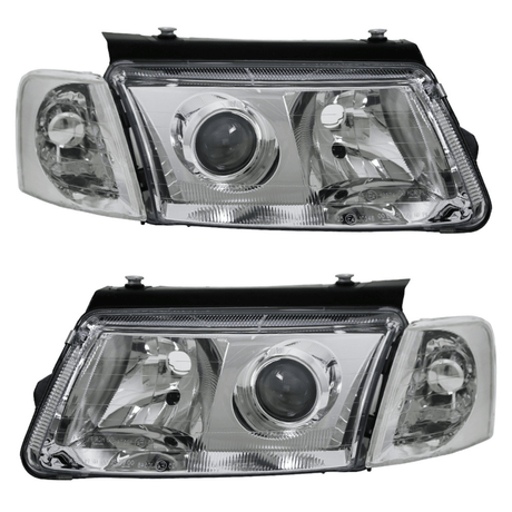 Scheinwerfer Set H7/H7 chrom, Paar, links rechts, Tuning Scheinwerfer für VW Passat B5 3B