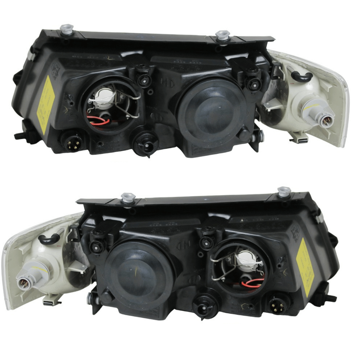 LED-Scheinwerfer für BMW E46 Coupe Cabrio, Paar, schwarz, mit Tagfahrlichtfunktion