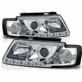 LED Scheinwerfer in chrom für VW Passat B5 3B 11.1996-08.2000