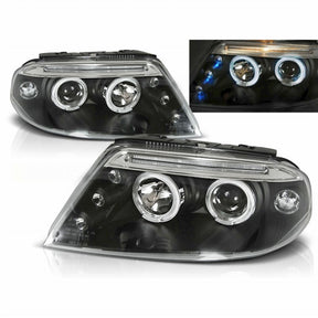 Scheinwerfer schwarz 09.2000-03.2005 CR-Tuning für VW Passat 3BG LED Angel Eyes