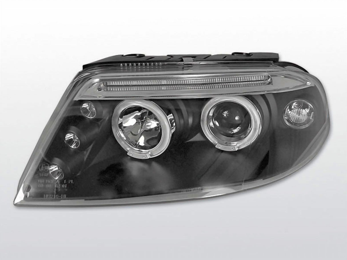 LED Angel Eyes Scheinwerfer Set in schwarz für VW Passat 3BG 09.2000-03.2005