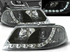 Schwarze LED Scheinwerfer für VW Passat 3BG 2000-2005 mit Tagfahrlicht-Optik
