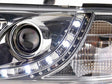 Chrom LED Scheinwerfer für VW T4 Bus 1990-2003 mit Blenden und integrierten Lichtern