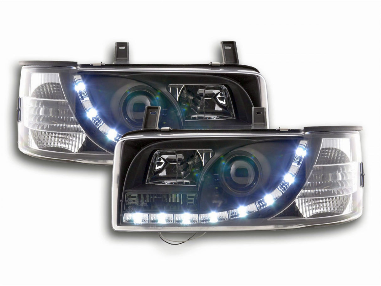 Led Scheinwerfer Set in schwarz für VW T4  1990-03.2003 Bus kurzer Vorderwagen