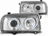 Scheinwerfer für VW Vento 01.1992-08.1998 Angel Eyes chrom