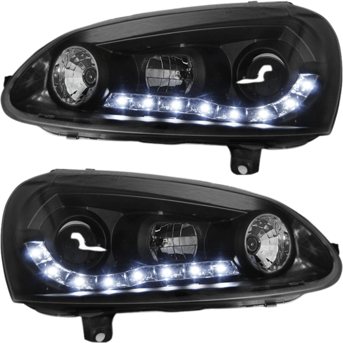 Scheinwerfer schwarz mit LED Standlicht für Bj 2003-2008 für VW Golf 5