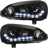 Scheinwerfer schwarz mit LED Standlicht für Bj 2003-2008 für VW Golf 5