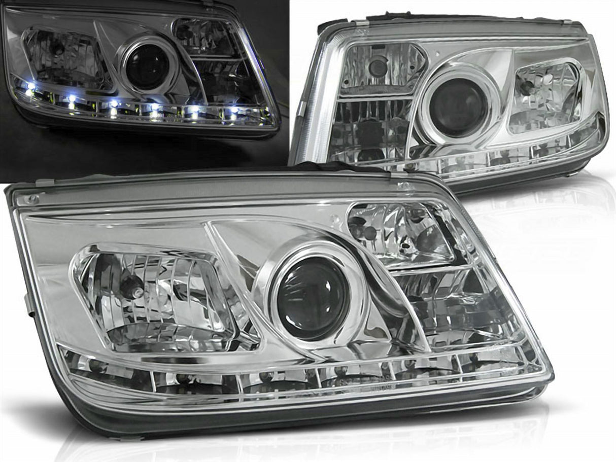 Led Scheinwerfer Set in chrom für VW Bora 09.1998-05.3005