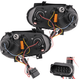Scheinwerfer Set in schwarz für VW Golf IV 09.1997-09.2003 LED Blinker LED Standlichtleiste